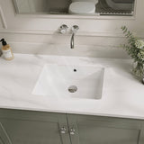 Lukka Crete Fine Ceramic Under Counter Basin with Overflow 435x310x170mm - Gloss White