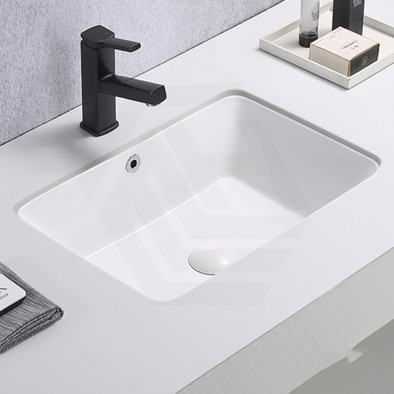 Lukka 525x345x185mm Rectangle Gloss White Undermount Basin Ceramic