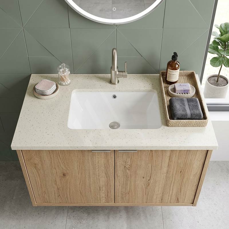 Lukka Rectangle Ceramic Undermount Basin 525x345x185mm - Gloss White