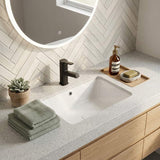 Lukka Rectangle Ceramic Undermount Basin 525x345x185mm - Gloss White
