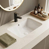 Lukka Rectangle Ceramic Undermount Basin 525x345x185mm - Gloss White