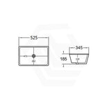 Lukka 525x345x185mm Rectangle Gloss White Undermount Basin Ceramic