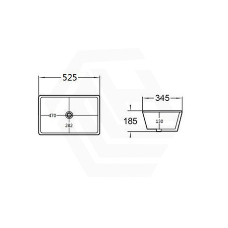 Rectangle Gloss White Undermount Basin Ceramic Under Counter Basins