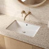 Lukka Rectangle Ceramic Undermount Basin 525x345x185mm - Gloss White