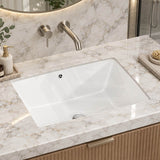 Lukka Rectangle Ceramic Undermount Basin 525x345x185mm - Gloss White