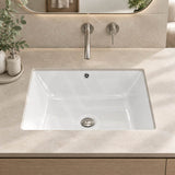 Lukka Rectangle Ceramic Undermount Basin 525x345x185mm - Gloss White