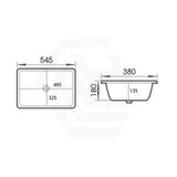 Lukka 545x380x180mm Rectangle Gloss White Under Mount Ceramic Basin Under Counter