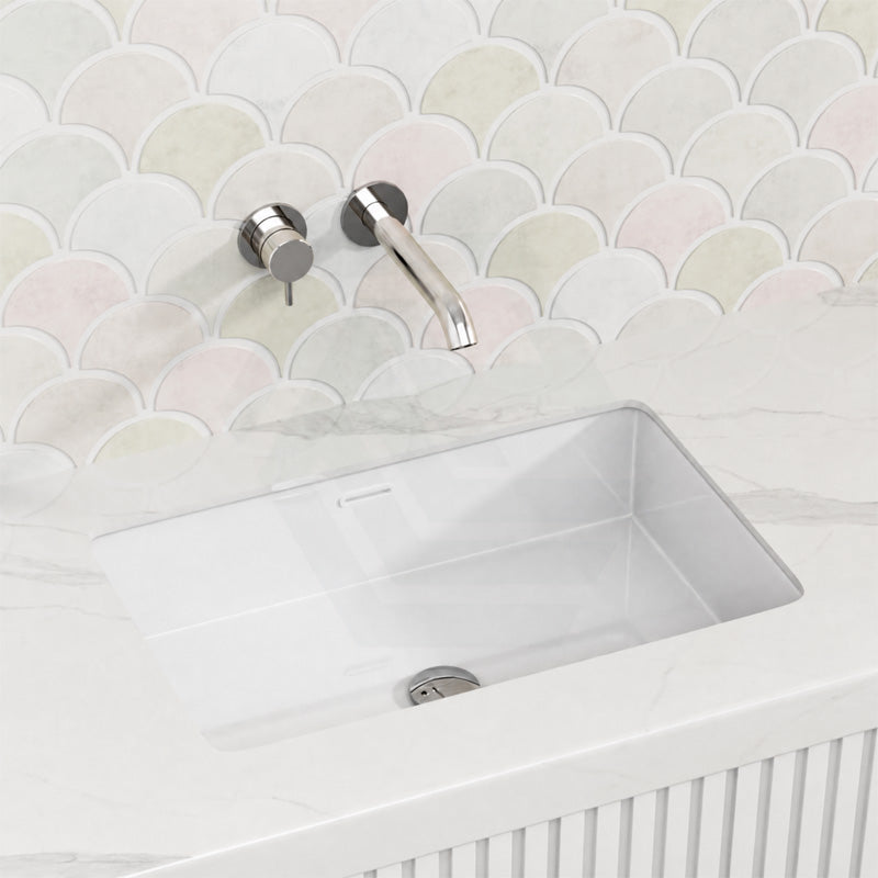 Lukka 545x380x180mm Rectangle Gloss White Under Mount Ceramic Basin Under Counter