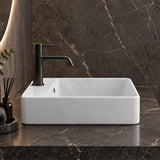 Lukka Above Counter/Wall-hung Square Ceramic Basin One Tap Hole 385x385x125mm - Gloss White