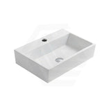 530x360x120mm Lukka Crete Ceramic Rectangle Gloss White Wall Hung/Above Counter Basin With Tap Hole