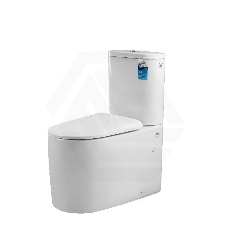 Lukka Devito 650×380×800mm Gloss White Wall Faced Tornado Rimless Quiet Flush Toilet Suite