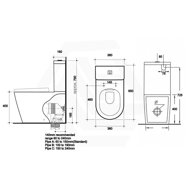 Lukka Devito 650×380×800mm Gloss White Wall Faced Tornado Rimless Quiet Flush Toilet Suite