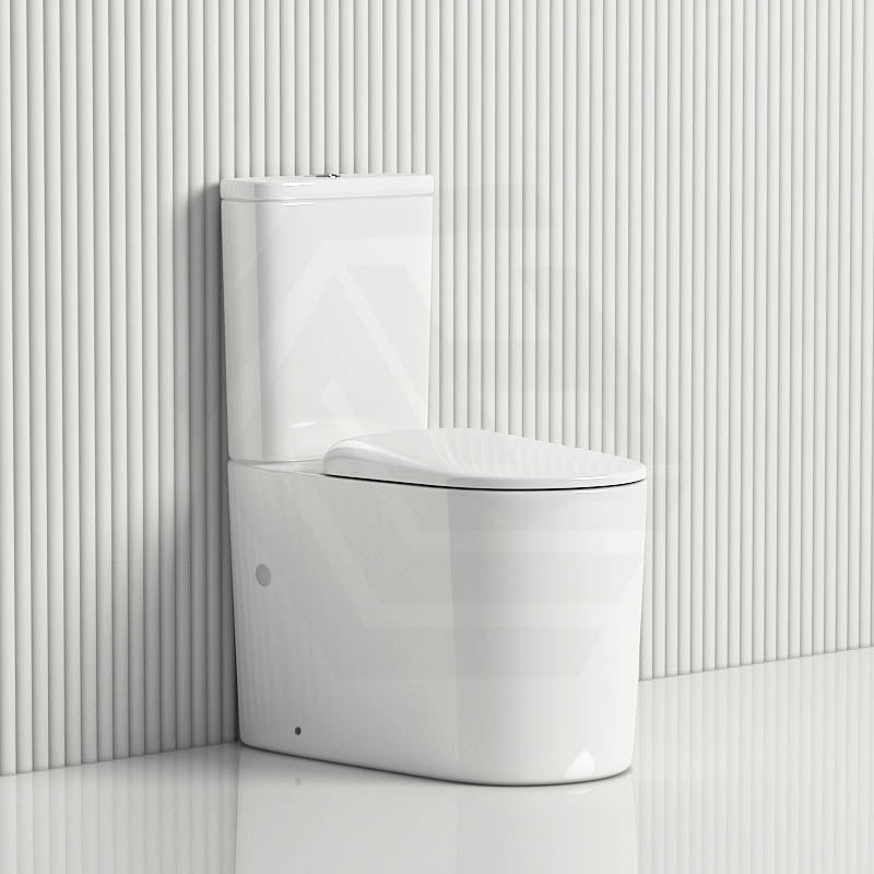 Lukka Devito 650×380×800mm Gloss White Wall Faced Tornado Rimless Quiet Flush Toilet Suite