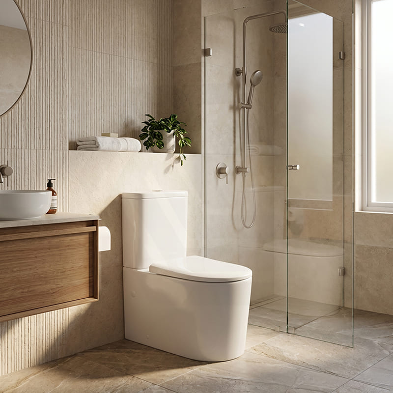 Lukka Devito Wall Faced Tornado Rimless Quiet Flush Toilet Suite 650x380x800mm - Gloss White