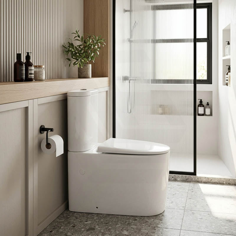 Lukka Devito Wall Faced Tornado Rimless Quiet Flush Toilet Suite 650x380x800mm - Gloss White