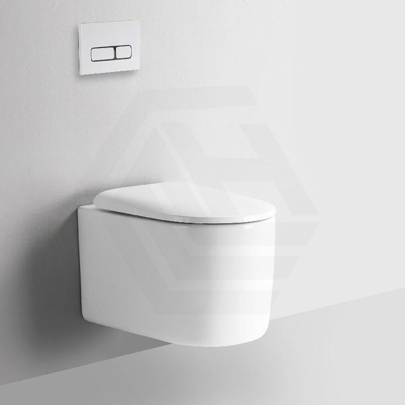 Lukka Devito 520x360x350mm White Tornado Rimless Flush Wall Hung Toilet Pan