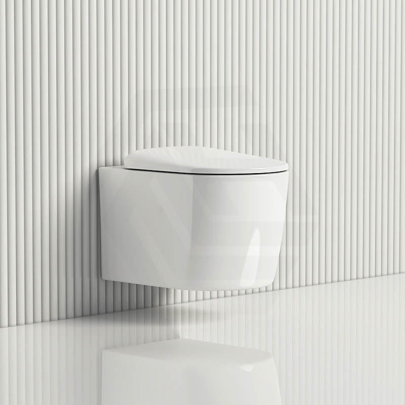 Lukka Devito 520x360x350mm Gloss White Tornado Rimless Flush Wall Hung Toilet Pan