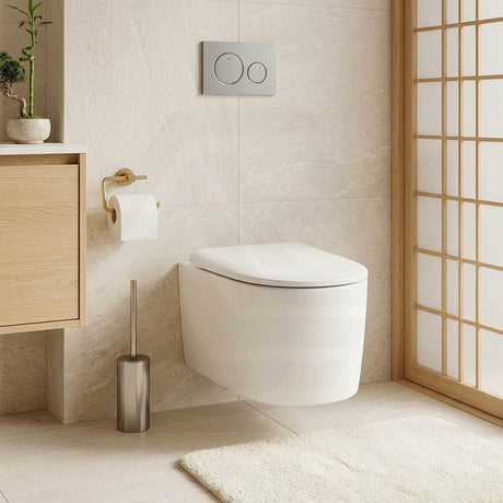 Lukka Devito Tornado Rimless Flush Wall Hung Toilet Pan Only 520x360x350mm - Gloss White