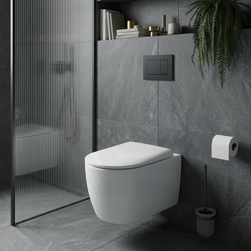 Lukka Devito Tornado Rimless Flush Wall Hung Toilet Pan Only 520x360x350mm - Gloss White