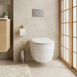Lukka Devito Tornado Rimless Flush Wall Hung Toilet Pan Only 520x360x350mm - Gloss White