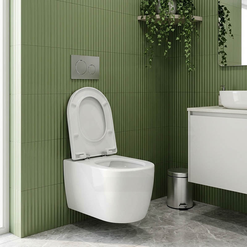 Lukka Devito Tornado Rimless Flush Wall Hung Toilet Pan Only 520x360x350mm - Gloss White