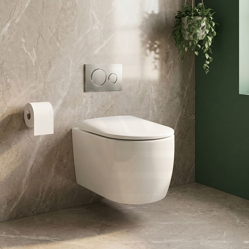 Lukka Devito Tornado Rimless Flush Wall Hung Toilet Pan Only 520x360x350mm - Gloss White