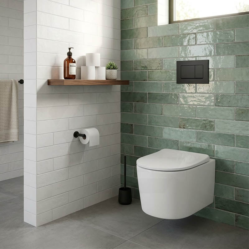 Lukka Devito Tornado Rimless Flush Wall Hung Toilet Pan Only 520x360x350mm - Gloss White