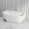 Lukka Ellips Acrylic Back To Wall Bathtub Overflow Available 1500x770x550/1700x800x550mm -  Gloss/Matt White