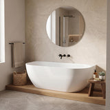 Lukka Ellips Acrylic Back To Wall Bathtub Overflow Available 1500x770x550/1700x800x550mm -  Gloss/Matt White