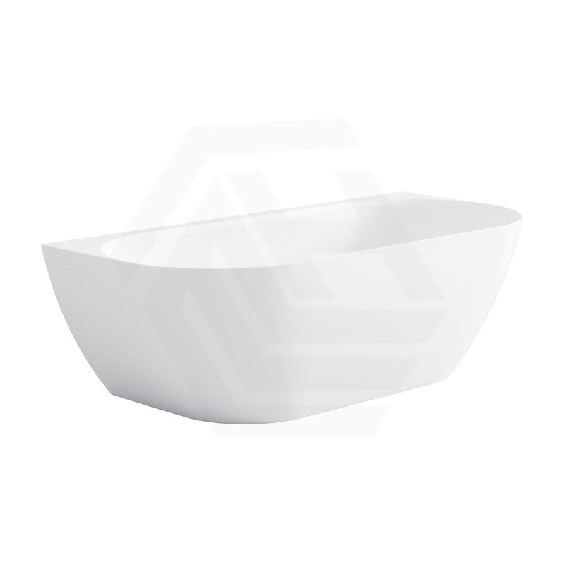 Lukka Ellips Acrylic Back To Wall Bathtub Overflow Available 1500x770x550/1700x800x550mm -  Gloss/Matt White