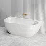 Lukka Ellips Acrylic Back To Wall Bathtub Overflow Available 1500x770x550/1700x800x550mm -  Gloss/Matt White