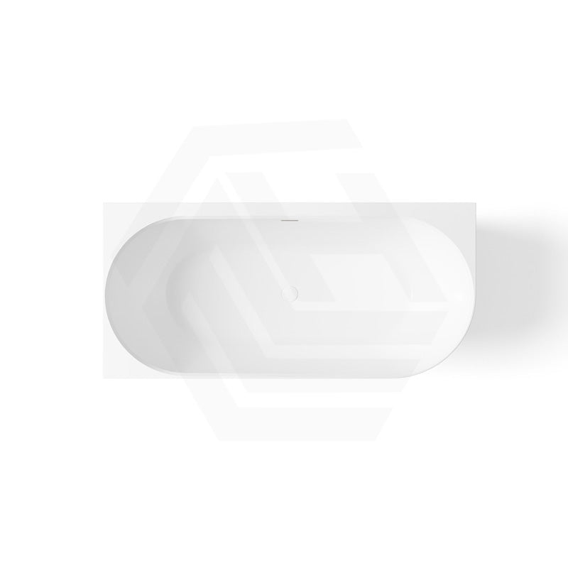 Lukka Ellips Acrylic Left/Right Corner Bathtub with Overflow 1500/1700mm - Gloss/Matt White