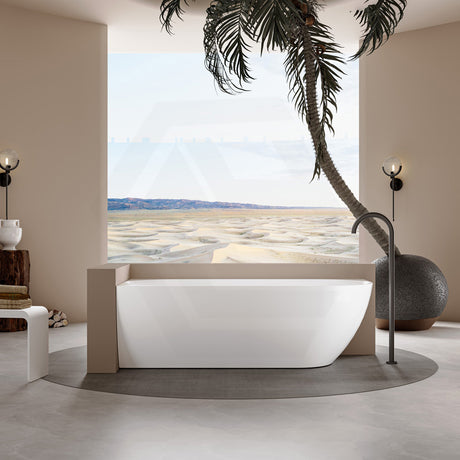 Lukka Ellips 1500/1700mm Acrylic Left/Right Corner Bathtub with Overflow Gloss/Matt White