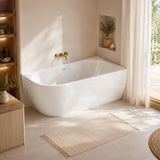 Lukka Ellips Acrylic Left/Right Corner Bathtub with Overflow 1500/1700mm - Gloss/Matt White
