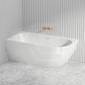 Lukka Ellips Acrylic Left/Right Corner Bathtub with Overflow 1500/1700mm - Gloss/Matt White