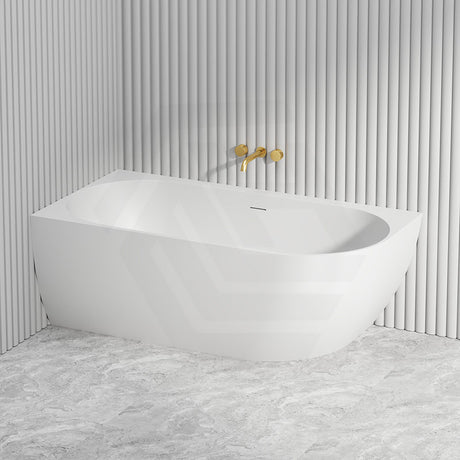 Lukka Ellips 1500/1700mm Acrylic Left/Right Corner Bathtub with Overflow Gloss/Matt White
