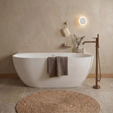 Lukka Ellips Acrylic Back To Wall Bathtub Overflow Available 1500x770x550/1700x800x550mm -  Gloss/Matt White