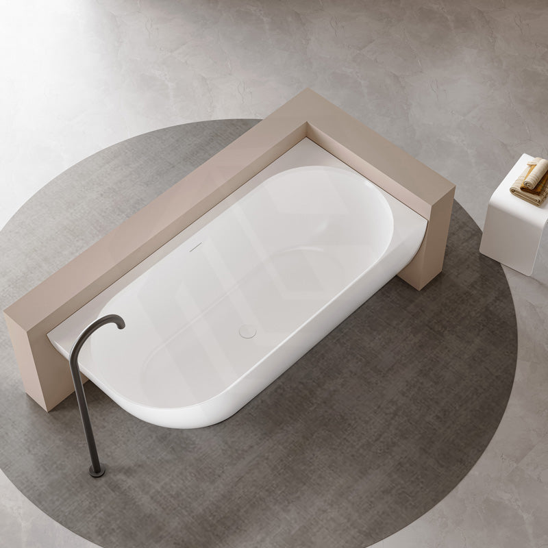 Lukka Ellips Acrylic Left/Right Corner Bathtub with Overflow 1500/1700mm - Gloss/Matt White