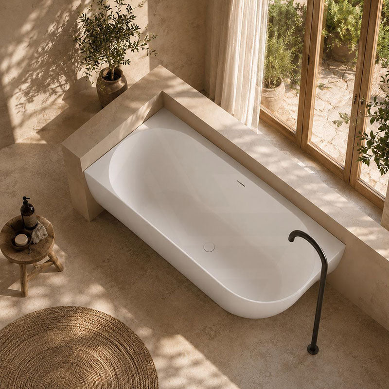 Lukka Ellips Acrylic Left/Right Corner Bathtub with Overflow 1500/1700mm - Gloss/Matt White