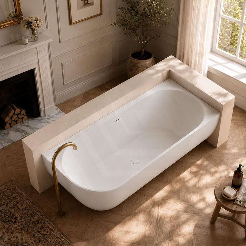 Lukka Ellips Acrylic Left/Right Corner Bathtub with Overflow 1500/1700mm - Gloss/Matt White