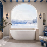 Lukka Ellips Acrylic Left/Right Corner Bathtub with Overflow 1500/1700mm - Gloss/Matt White
