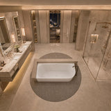 Lukka Ellips Acrylic Left/Right Corner Bathtub with Overflow 1500/1700mm - Gloss/Matt White