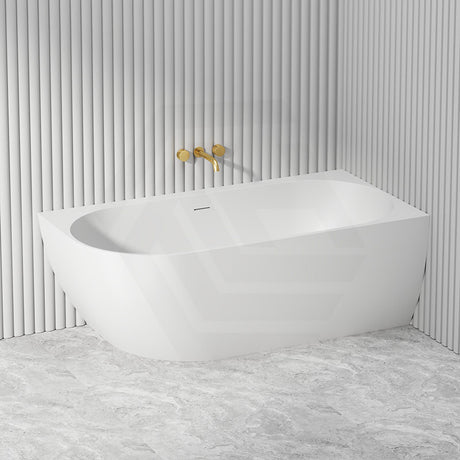 Lukka Ellips 1500/1700mm Acrylic Left/Right Corner Bathtub with Overflow Gloss/Matt White