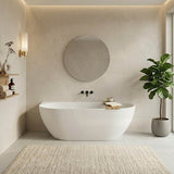Lukka Ellips Acrylic Back To Wall Bathtub Overflow Available 1500x770x550/1700x800x550mm -  Gloss/Matt White