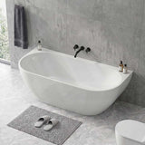Lukka Ellips Acrylic Back To Wall Bathtub Overflow Available 1500x770x550/1700x800x550mm -  Gloss/Matt White