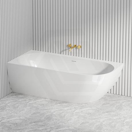 Lukka Ellips 1500/1700mm Acrylic Left/Right Corner Bathtub with Overflow Gloss/Matt White