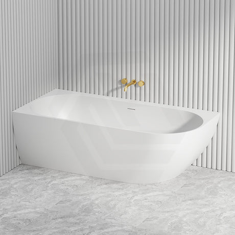 Lukka Ellips 1500/1700mm Acrylic Left/Right Corner Bathtub with Overflow Gloss/Matt White