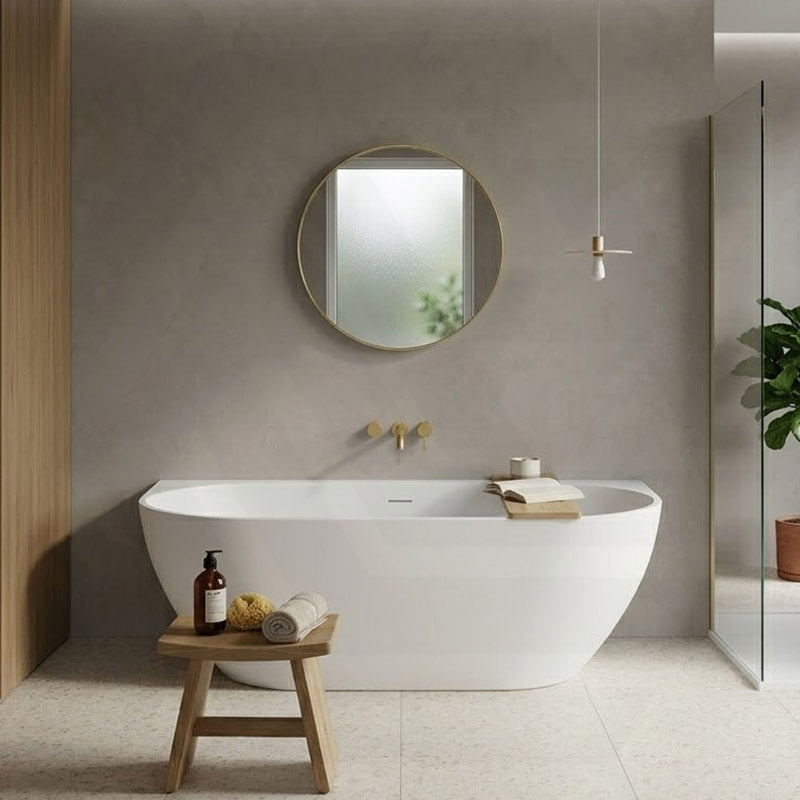 Lukka Ellips Acrylic Back To Wall Bathtub Overflow Available 1500x770x550/1700x800x550mm -  Gloss/Matt White