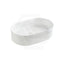 Lukka Ellips 490x310x130mm Flueted Oval Above Counter Ceramic Basin  Gloss White