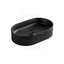 Lukka Ellips 490x310x130mm Flueted Oval Above Counter Ceramic Basin  Matt Black